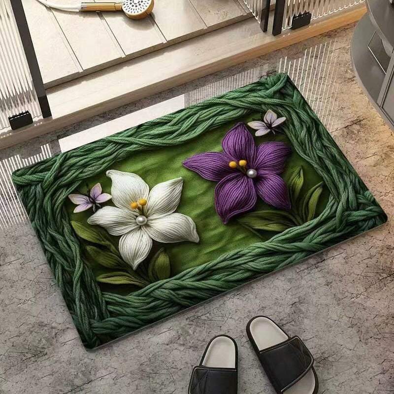 Floral-Inspired Decorative Area Mat