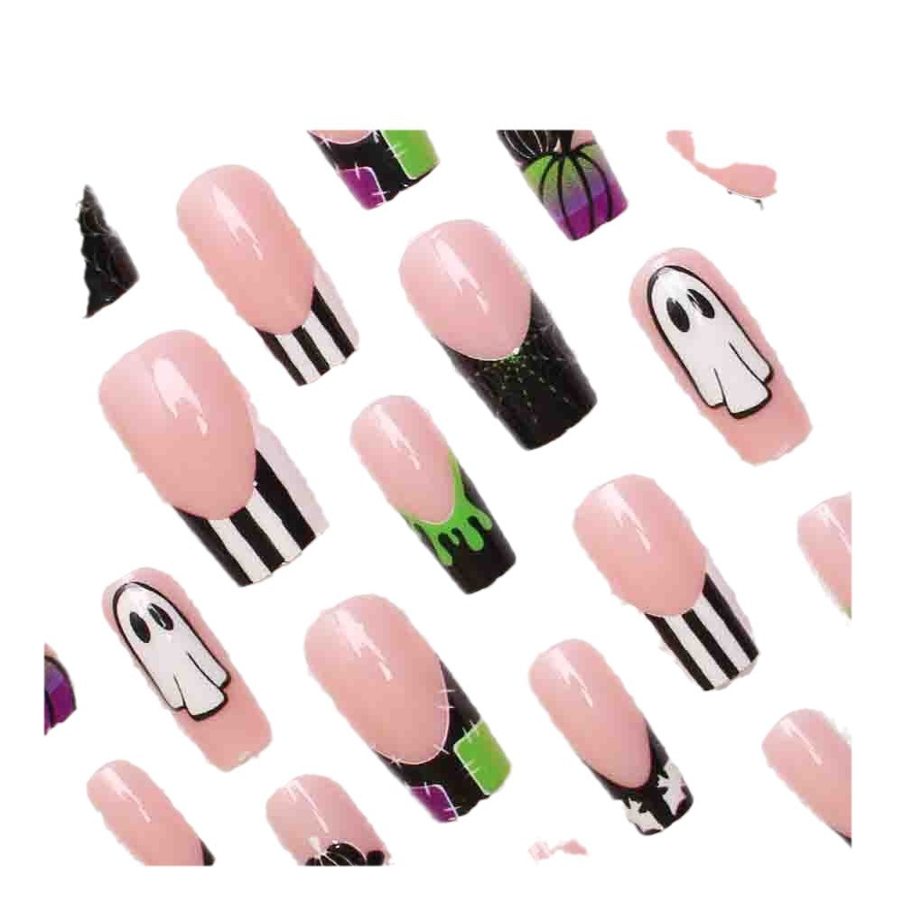 Halloween-Inspired Press-On Nail Art Bowlift