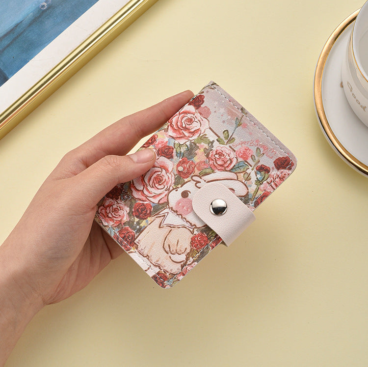Floral Themed Cartoon Mini Wallet Bowlift