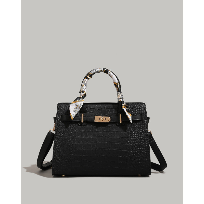 Chic Crocodile-Embossed Handbag Bowlift