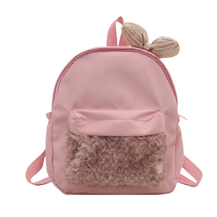 Backpack with Cute Animal Ear Design and Soft Fleece Application Bowlift