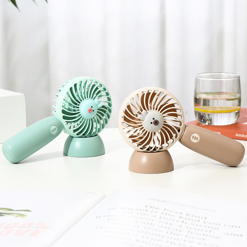 Unisex Portable Handheld Cooling Fan with Cute Animal Design Bowlift