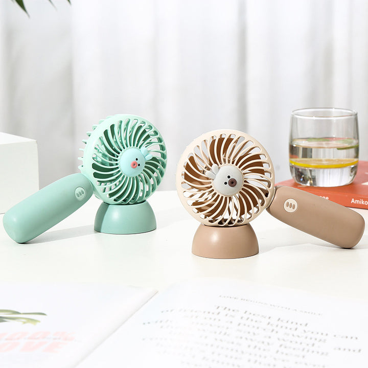 Unisex Portable Handheld Cooling Fan with Cute Animal Design Bowlift