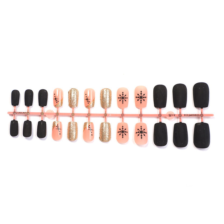 Decorative Snowflake and Glitter Press-On Nail Set Bowlift