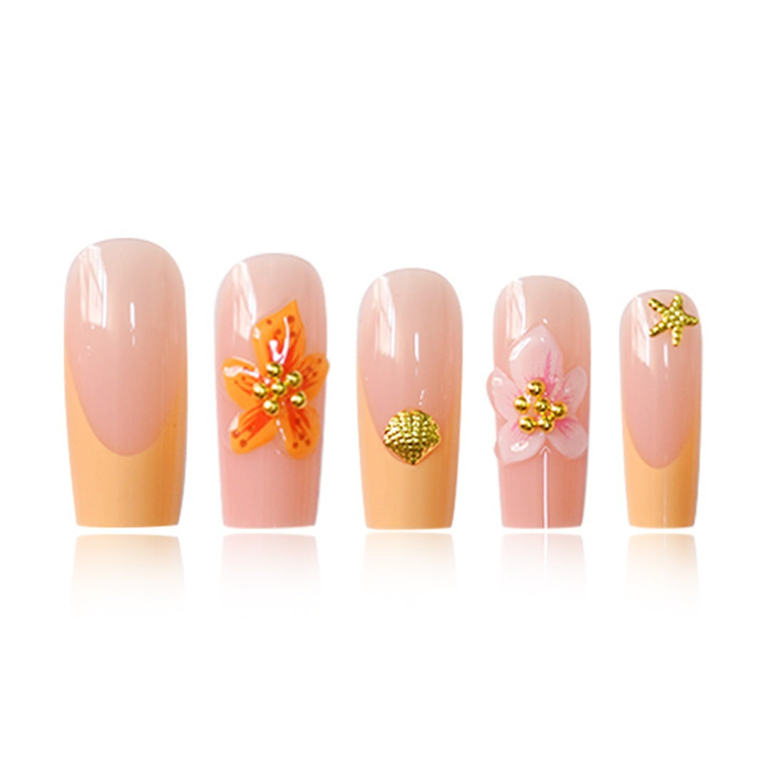 Artistic Floral Luxury Press-On Nails Bowlift