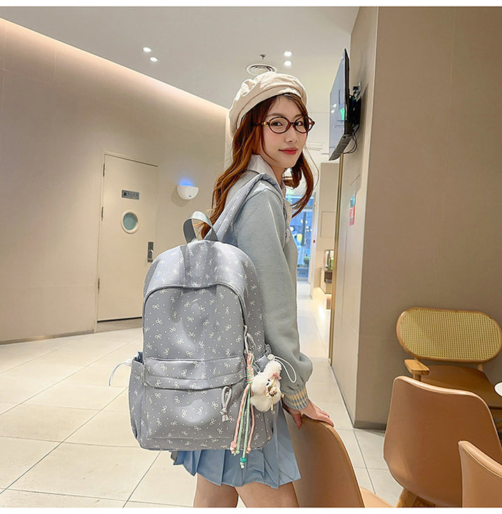Cute Floral Print Backpack Bowlift