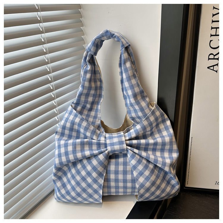 Bow Accent Fabric Tote Bag Bowlift