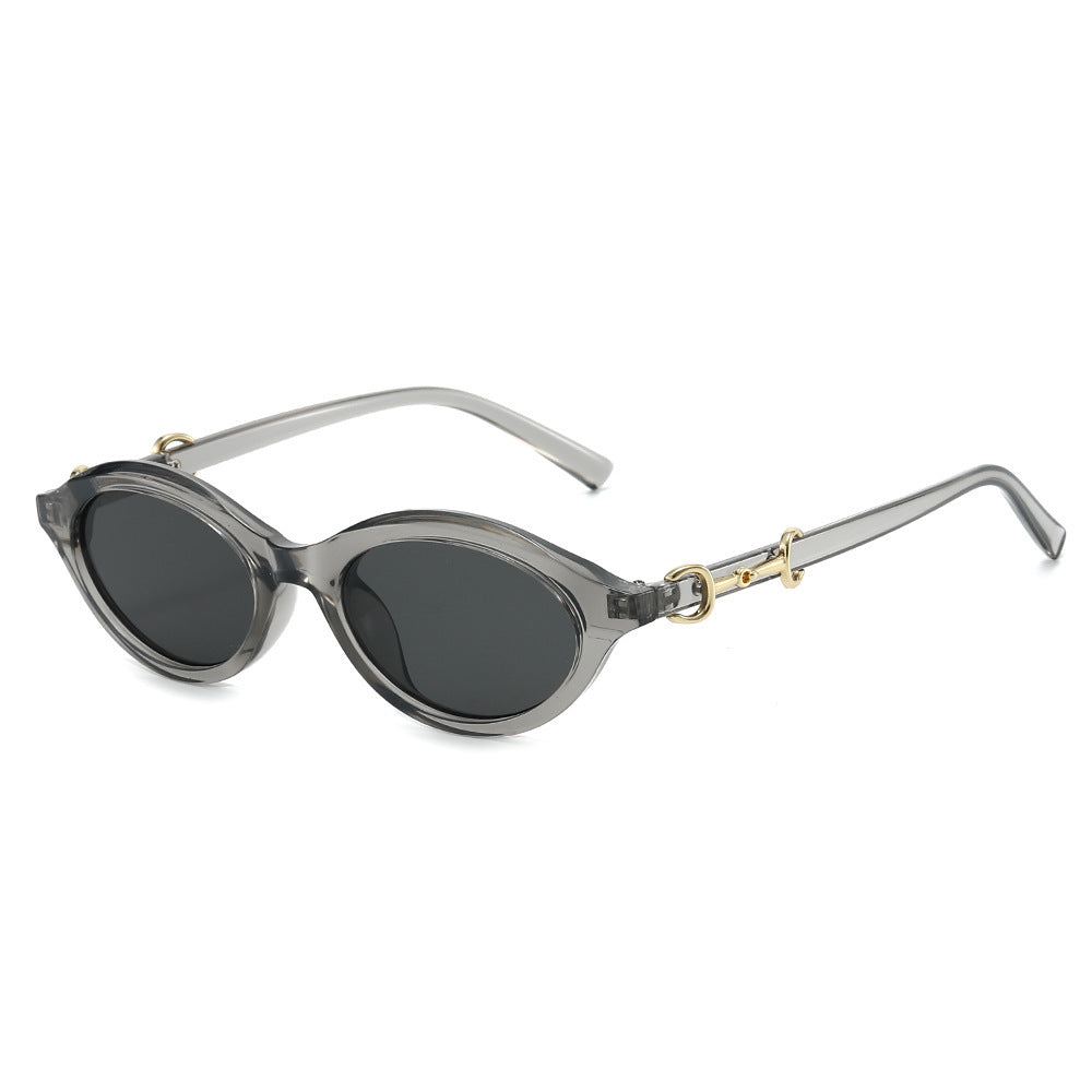 Fashionable Retro Oval Sunglasses Bowlift