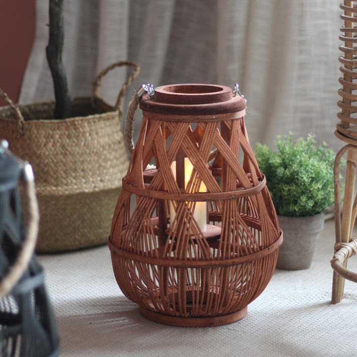 Handmade Rattan Lantern Bowlift