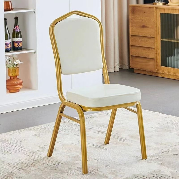 Elegant Upholstered Dining Chair with Gold Frame Bowlift