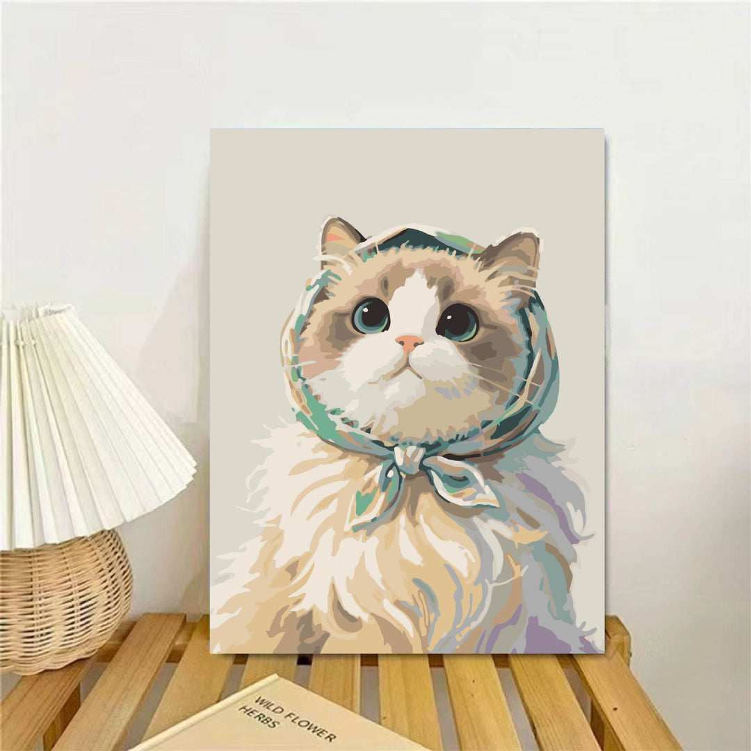 Cat-Themed Illustrated Wall Art Print Bowlift