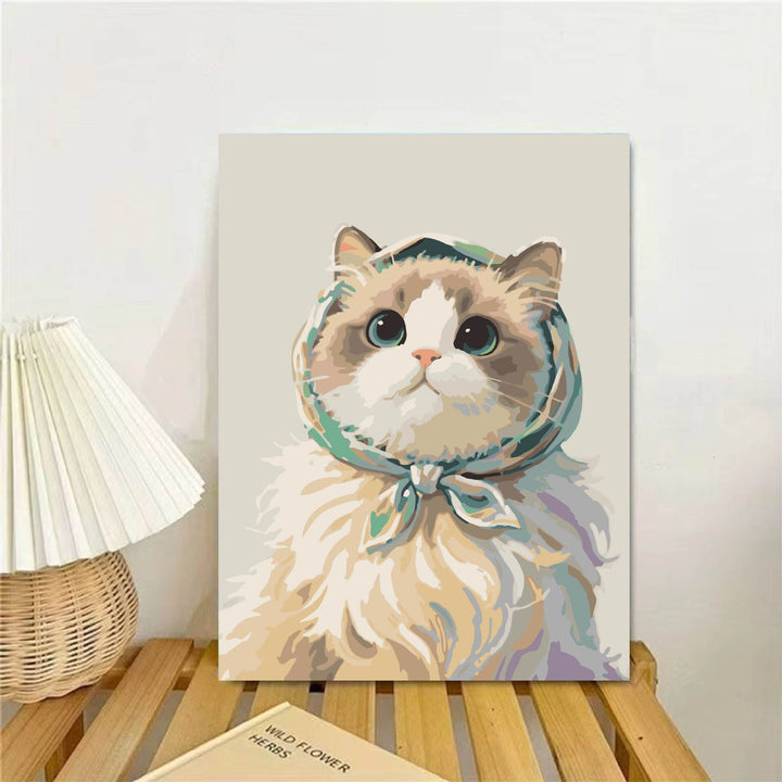 Cat-Themed Illustrated Wall Art Print Bowlift