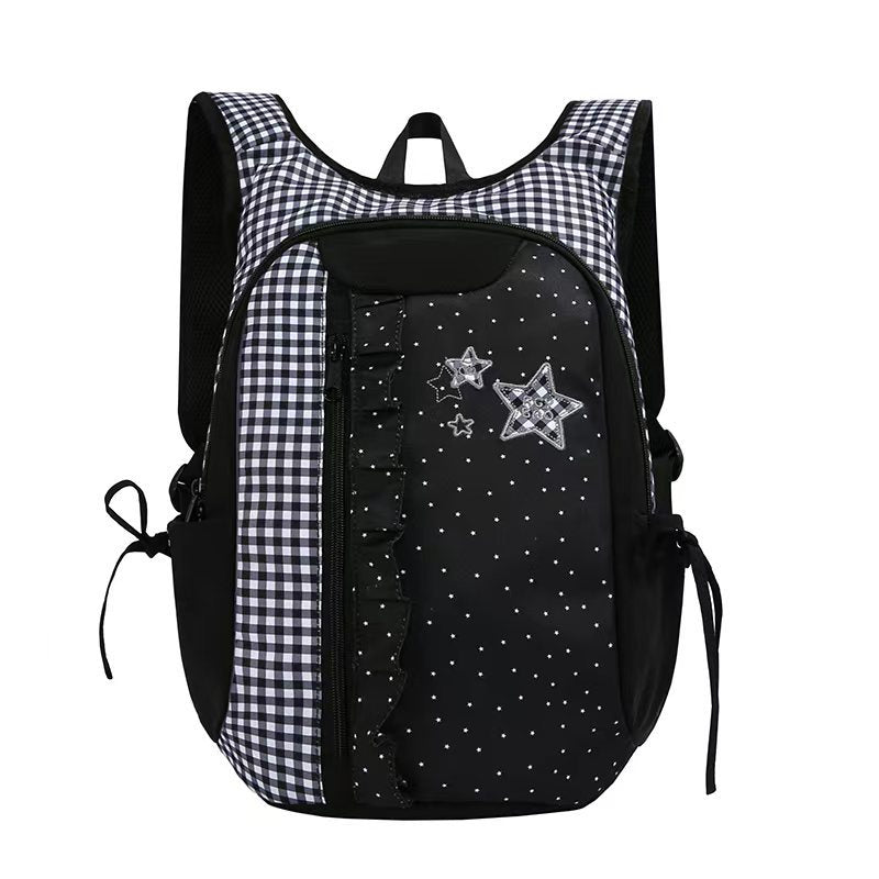 Multi-Pocket Ruffle Design Backpack Bowlift