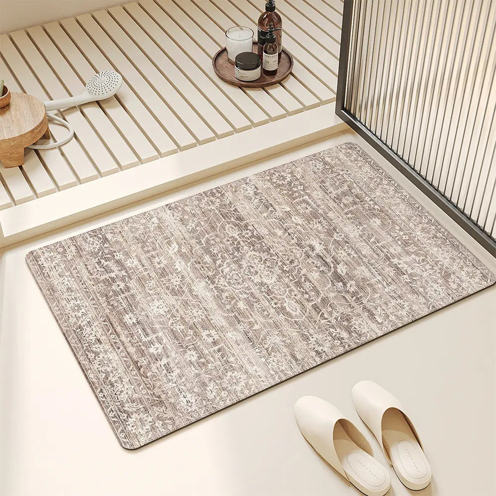 Non-Slip Geometric Pattern Bathroom Mat Bowlift