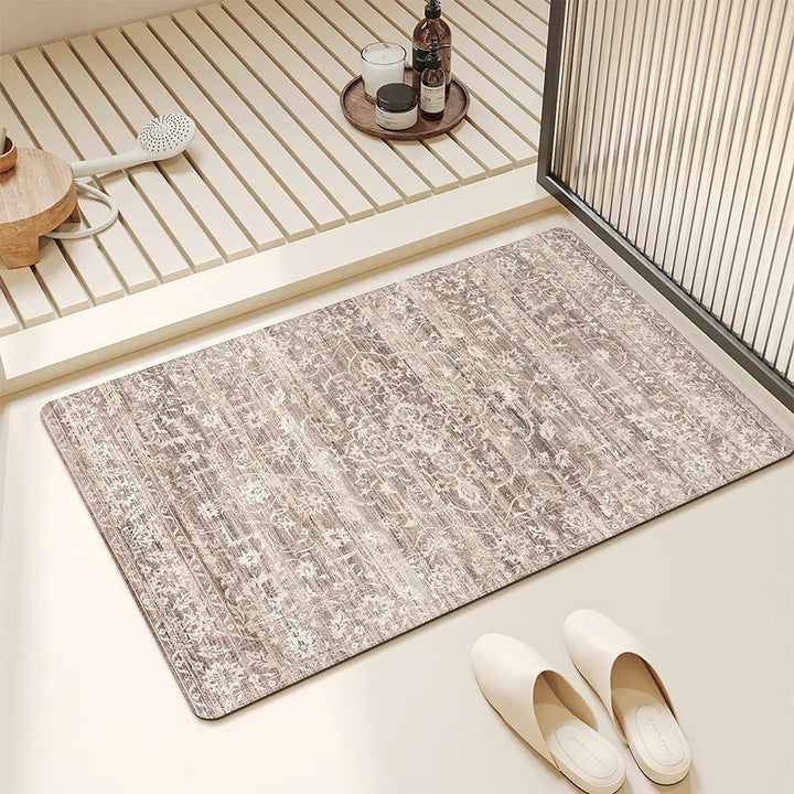 Non-Slip Geometric Pattern Bathroom Mat Bowlift