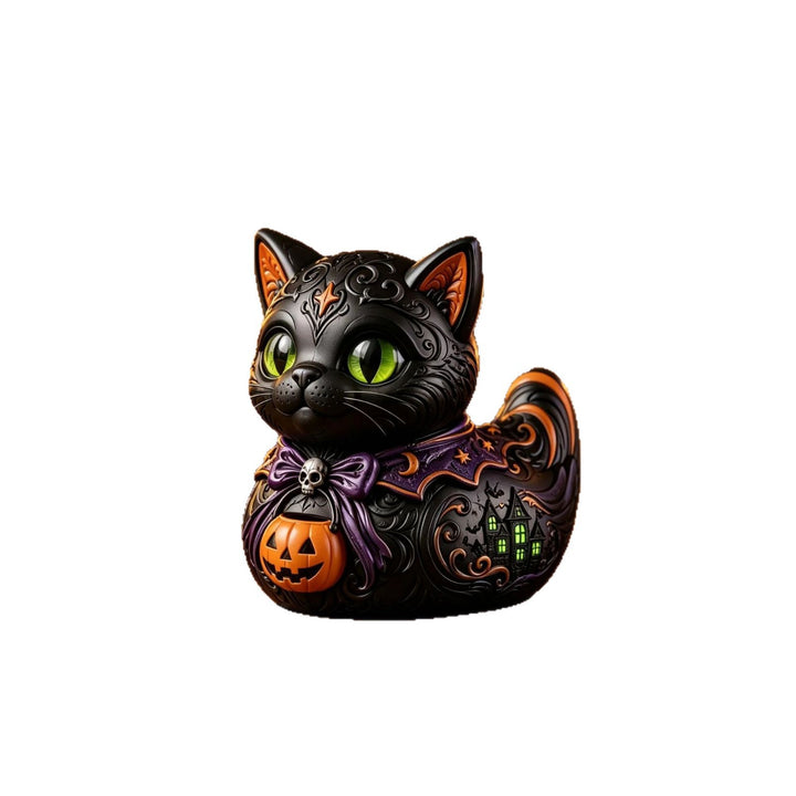 Decorative Halloween Cat Figurine Bowlift