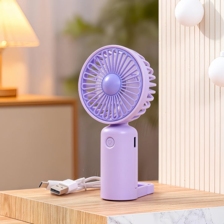 Women's Portable Mini Fan with Flexible Tilt and USB Charging Function Bowlift