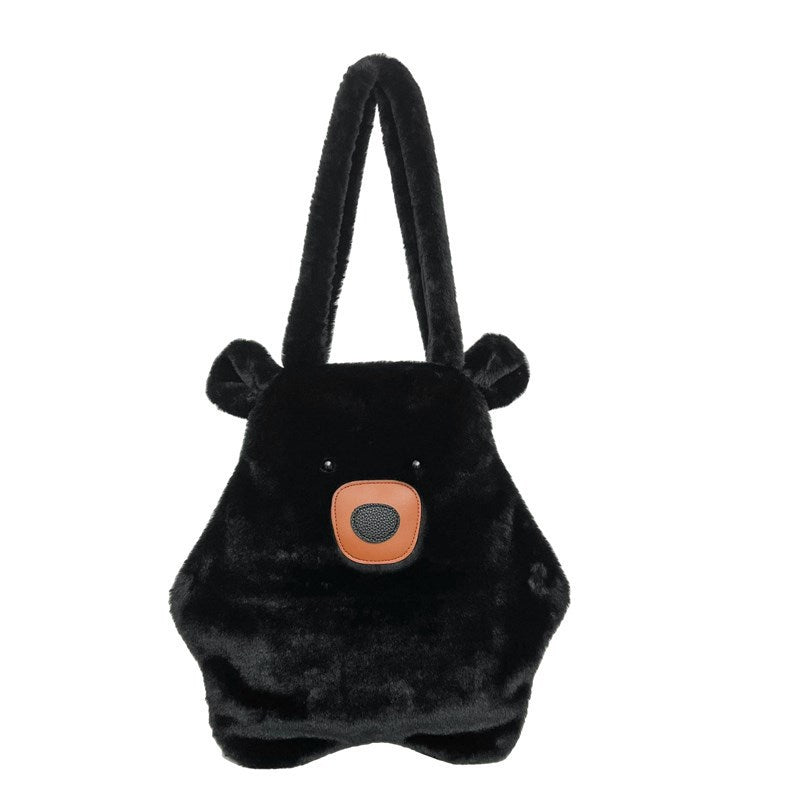 Plush Bear-Themed Tote Bag Bowlift