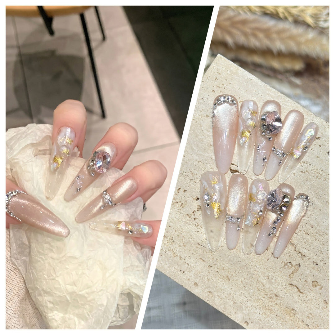 Artistic Stiletto Press-On Nail Set with Charming Patterns Bowlift
