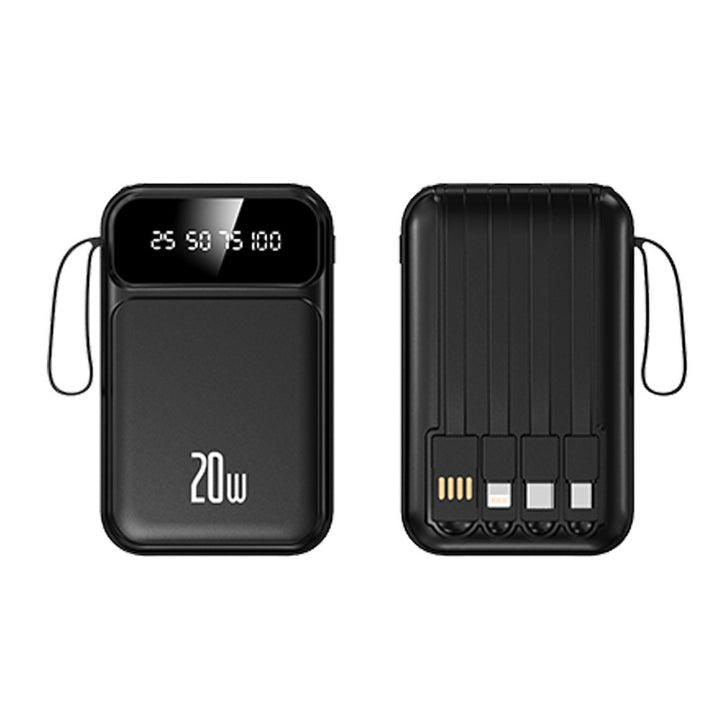 Powerbank with integrated cables and LED display Bowlift
