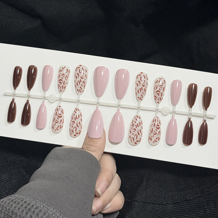 Artistic Press-On Nail Set Bowlift