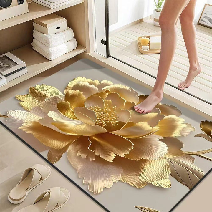 Elegant Lotus Flower Bath Mat Bowlift
