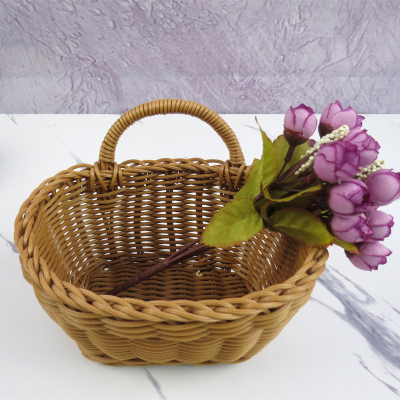Woven Storage Basket with Handle Bowlift