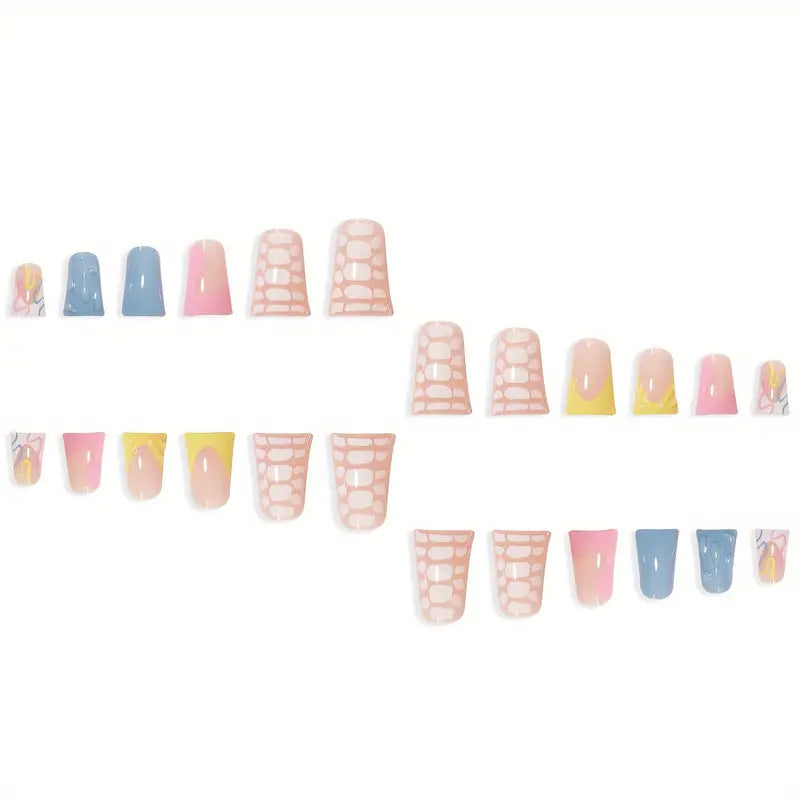 Creative Drip Effect Press-On Nails Bowlift