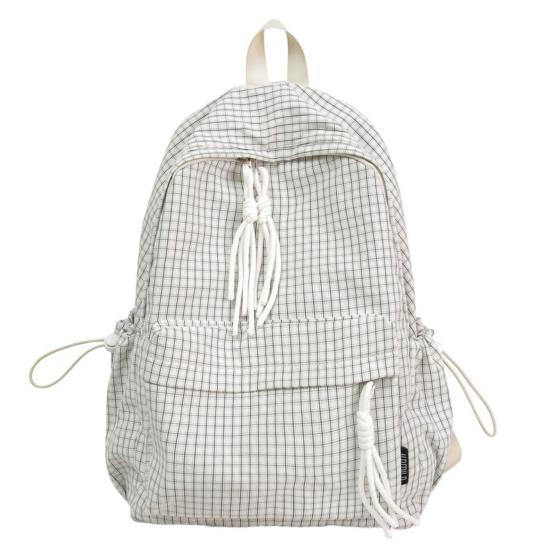 Grid-Patterned Everyday Backpack
