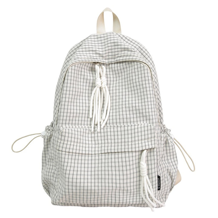 Grid-Patterned Everyday Backpack