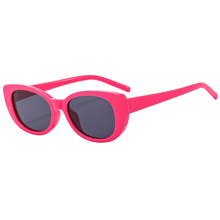 Women's Cat-Eye Sunglasses with High-Gloss Plastic Frame Bowlift