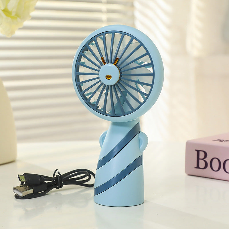 Women's Portable Handheld Fan with Ergonomic Grip and Cute Animal Design Bowlift