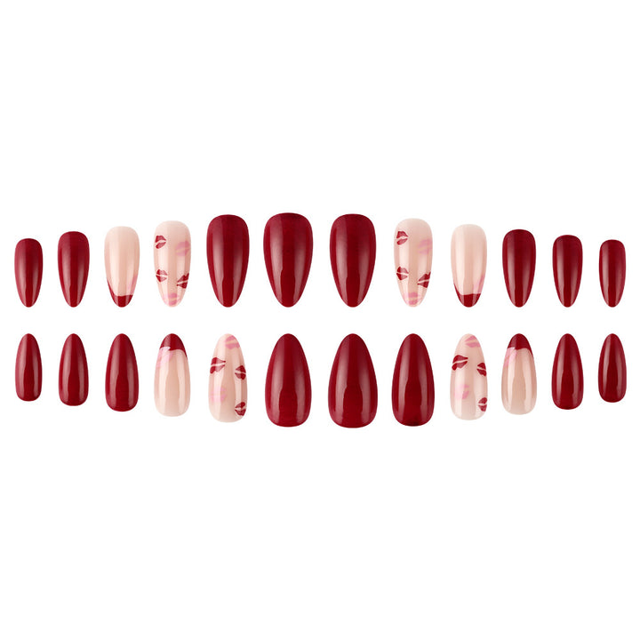 Kiss-Embellished Press-On Nail Set Bowlift