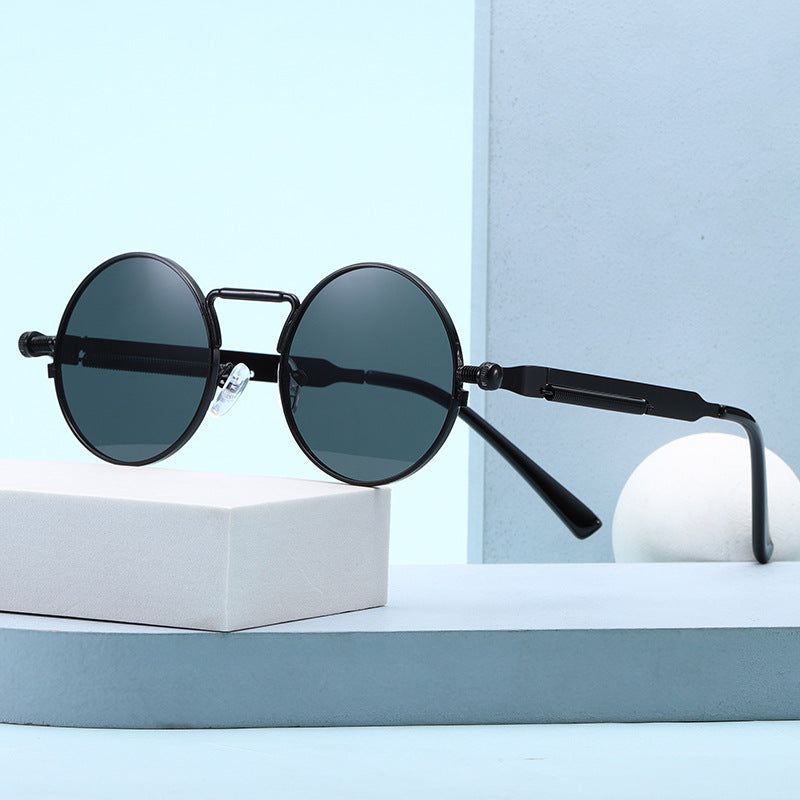 Women's fashionable round sunglasses with precise metal frame Bowlift