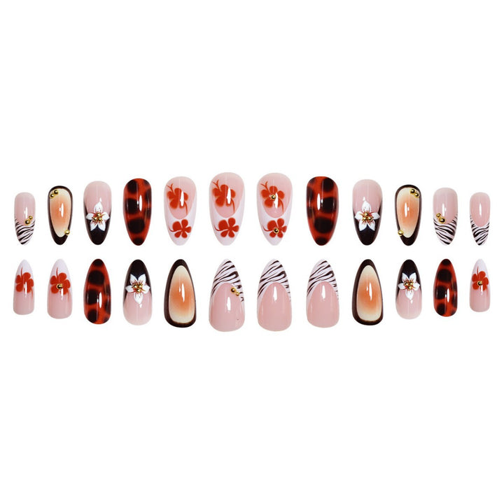 Decorative Long Stiletto Press-On Nails Bowlift