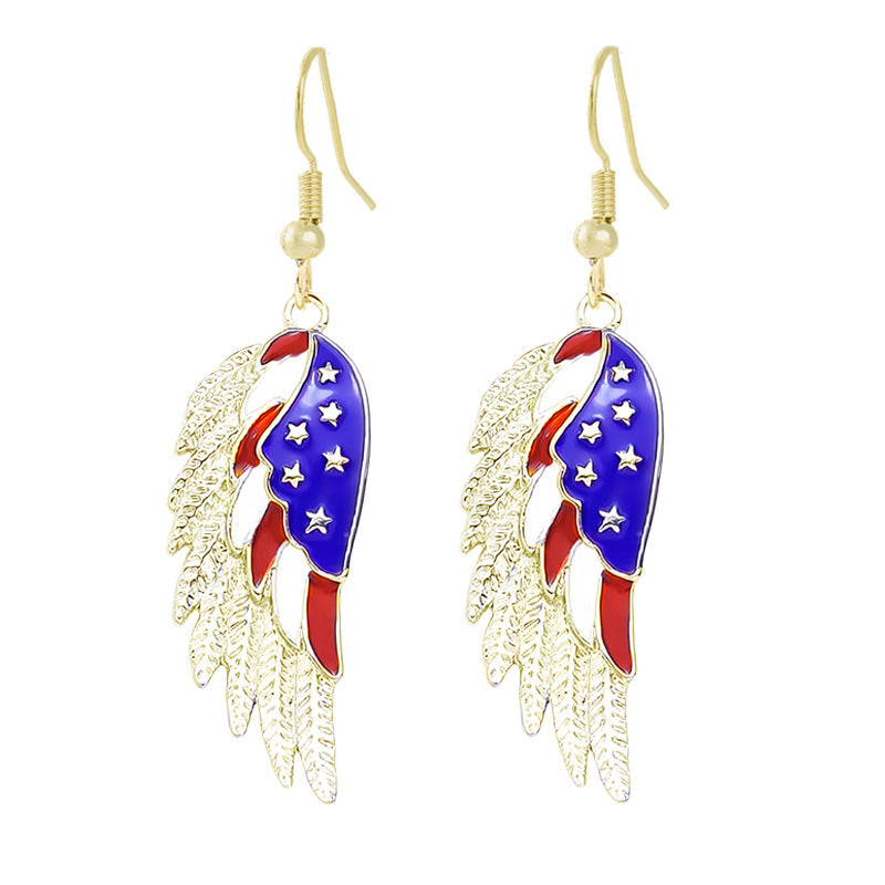 Women nan enamel horseshoe earrings with star motif and fishhook closure Bowlift