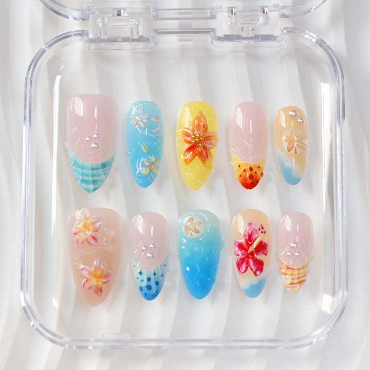 Tropical-Themed 3D Press-On Nails Bowlift