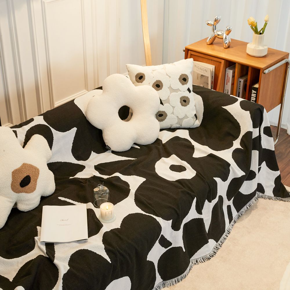 Floral Patterned Decorative Sofa Blanket