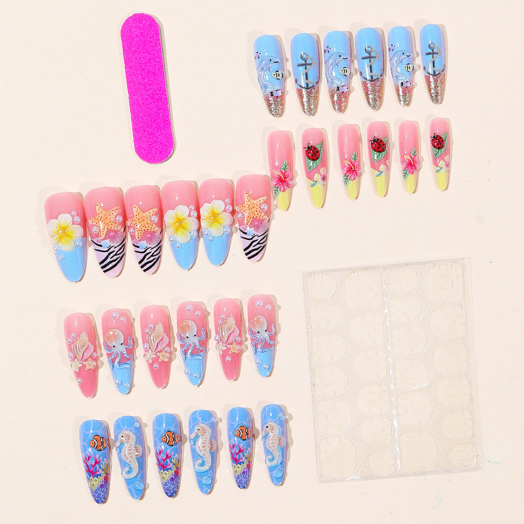 Ocean-Inspired 3D Nail Art Set Bowlift