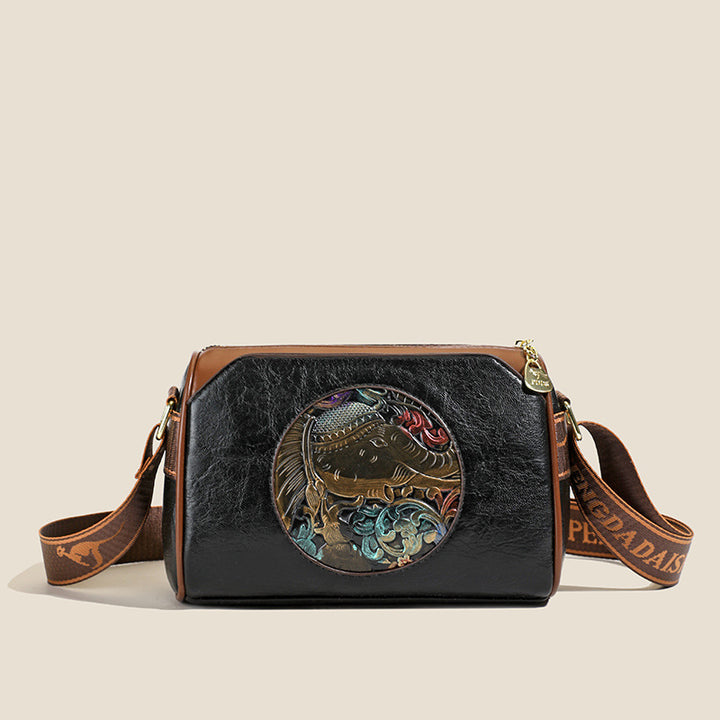 Vintage-Inspired Leather Crossbody Bag Bowlift