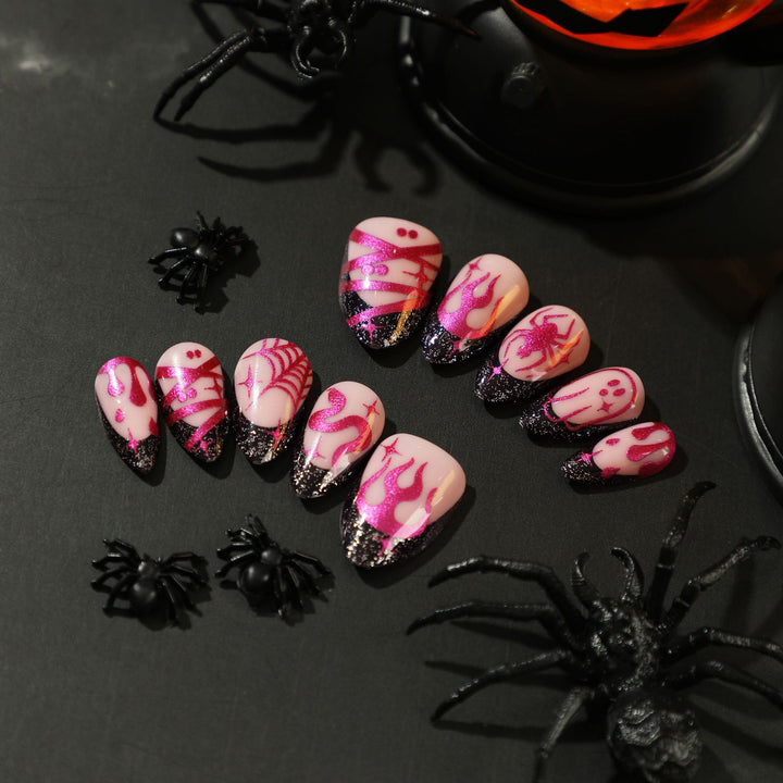 Artful Halloween nail art with a sparkling finish Bowlift