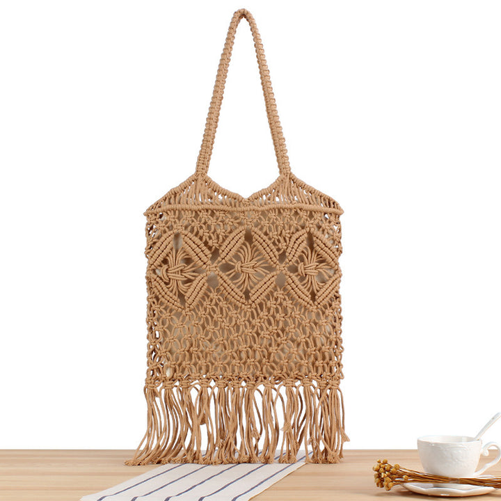 Hand-knotted Macrame Tote Bag Bowlift