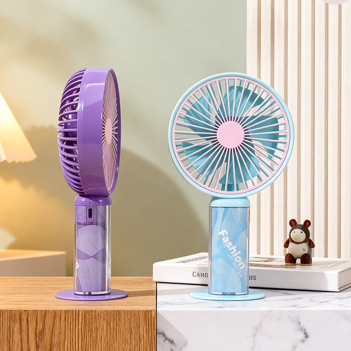 Cooling compact portable rechargeable handheld fan with detachable stand and USB charging Bowlift