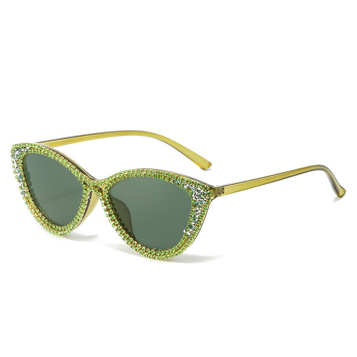 Glamorous Rhinestone-Embellished Cat-Eye Sunglasses Bowlift