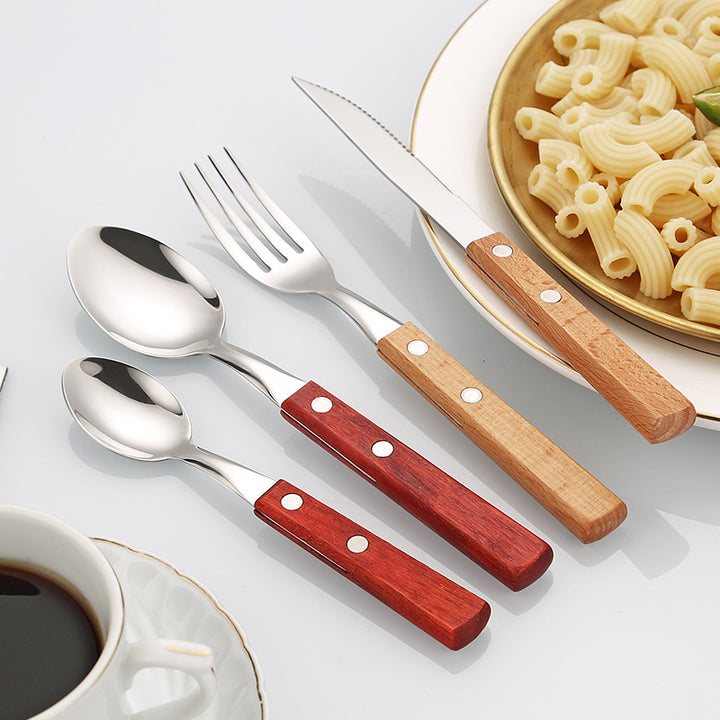 Dessert spoon with ergonomic wooden handle Bowlift