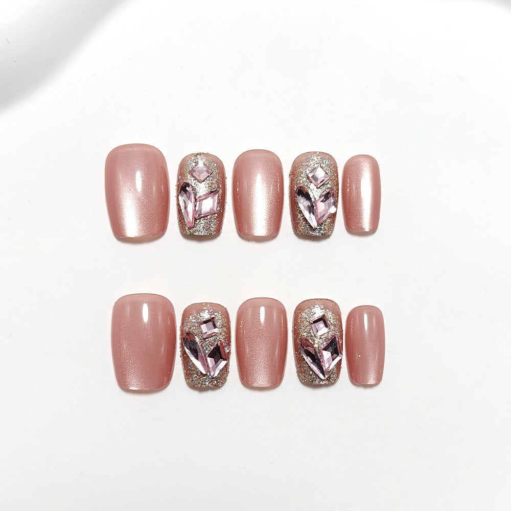 Artificial nails with glitter and crystal accents Bowlift