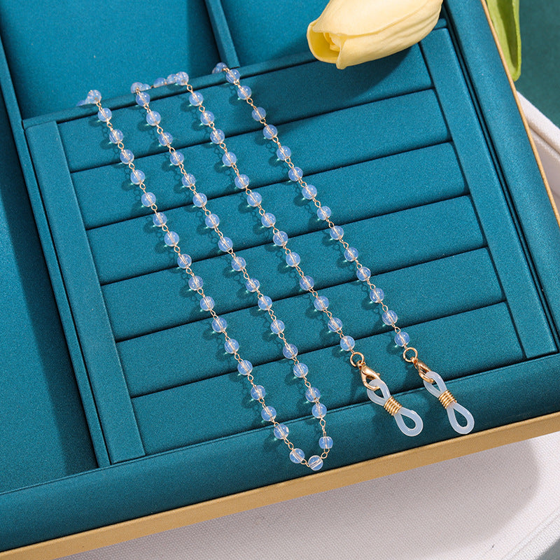 Elegant Beaded Eyewear Retainer Chain Bowlift