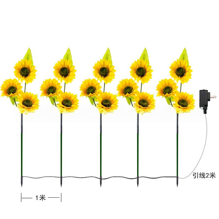 Solar-Powered Outdoor Garden Stake Lights With Realistic Sunflower Blooms And Waterproof Solar Controller Bowlift