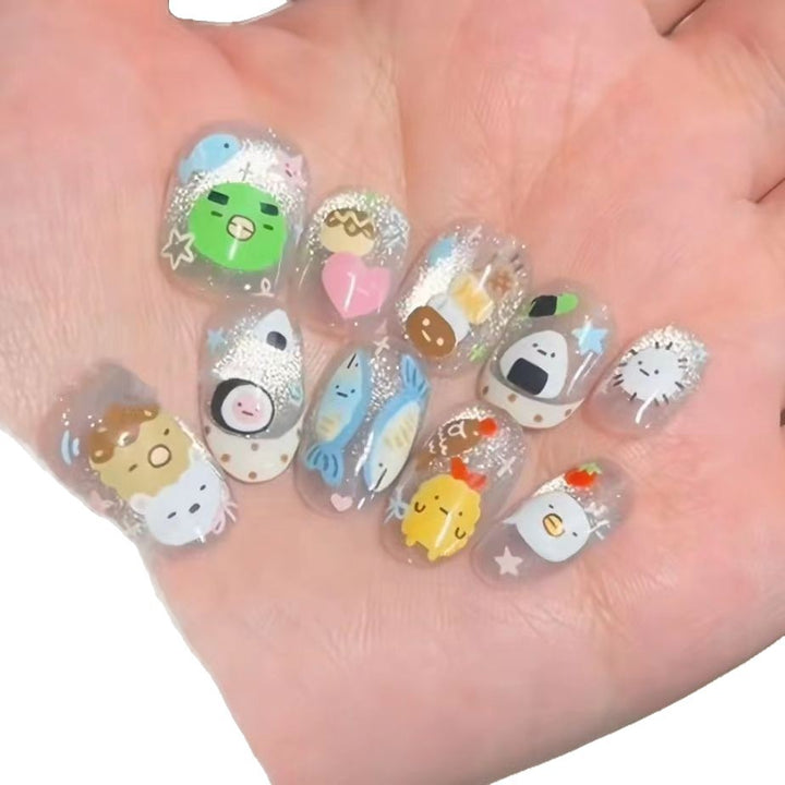 Playful Cartoon-Themed Press-On Nail Art Bowlift