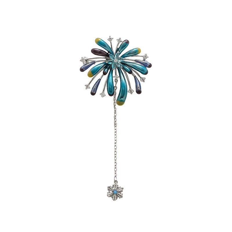 Sparkling flower brooch with chain pendant Bowlift